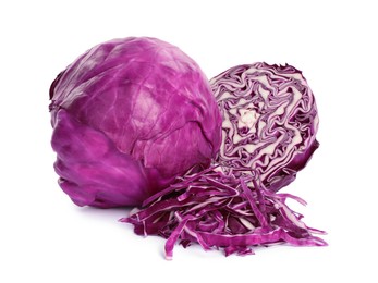 Tasty fresh red cabbage on white background