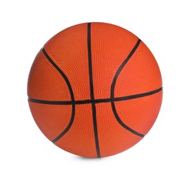 New orange basketball ball isolated on white. Sports equipment