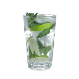 Fresh alcoholic Mojito cocktail isolated on white
