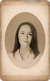 Old picture of beautiful mature woman. Portrait for family tree