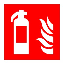 International Maritime Organization (IMO) sign, illustration. Fire extinguisher
