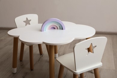 Small table and chairs in baby room