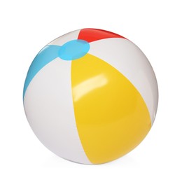 Inflatable colorful beach ball isolated on white