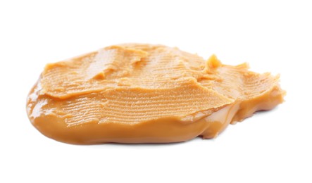 Delicious creamy peanut butter isolated on white