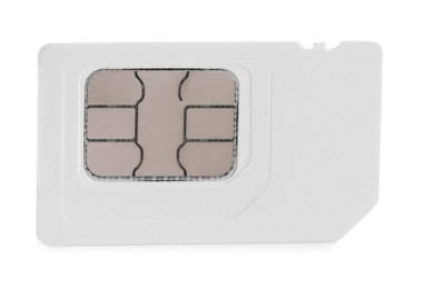 Modern mini SIM card isolated on white