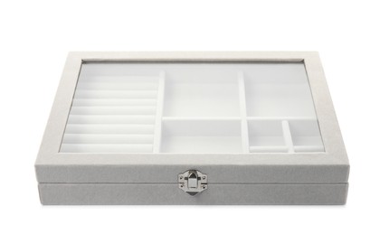 Closed elegant jewelry box isolated on white
