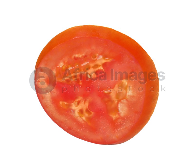 Slice of tomato for burger isolated on white