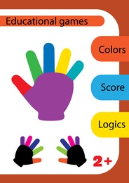 Educational games for kids. Bright menu illustration