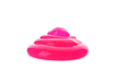 Photo of Pink slime isolated on white. Antistress toy