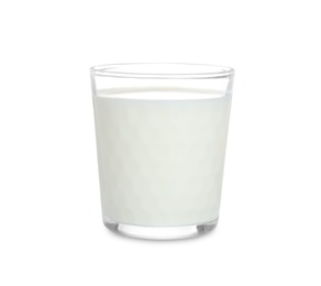 Glass of milk isolated on white. Fresh dairy product