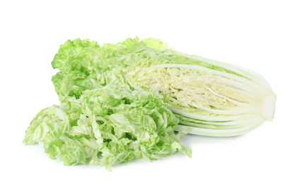 Fresh ripe Chinese cabbage isolated on white
