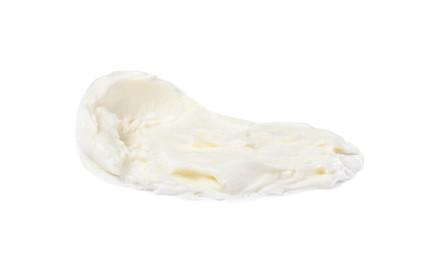 Smear of delicious cream cheese isolated on white