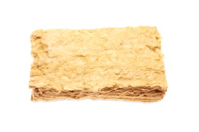 Layers of thermal insulation material on white background