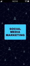 SMM (Social media marketing). Screen of smartphone, illustration