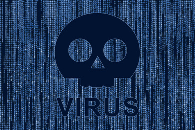 Warning about virus attack to protect information. Illustration