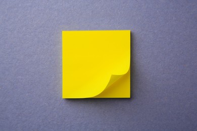 Photo of Blank paper note on color background, top view