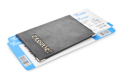 Passport and tickets isolated on white. Travel agency concept