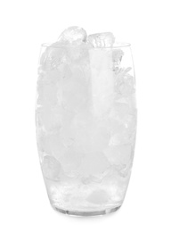 Ice cubes in glass isolated on white