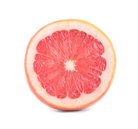Cut grapefruit isolated on white. Exotic fruit