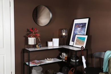 Photo of Hallway interior with console table and stylish decor