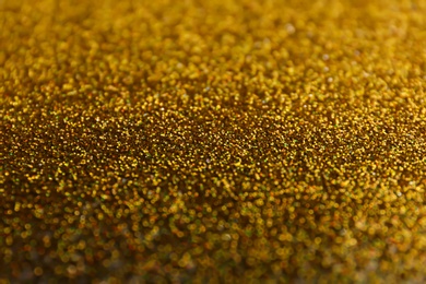 Closeup view of sparkling golden glitter background