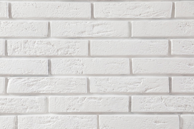White brick wall as background. Simple design