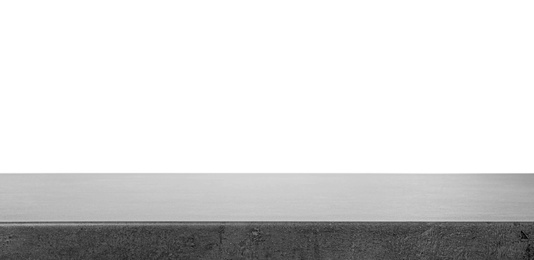 Empty grey stone surface isolated on white. Mockup for design