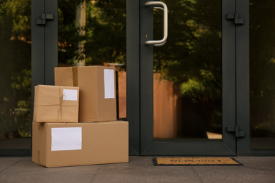 Delivered parcels on porch near front door