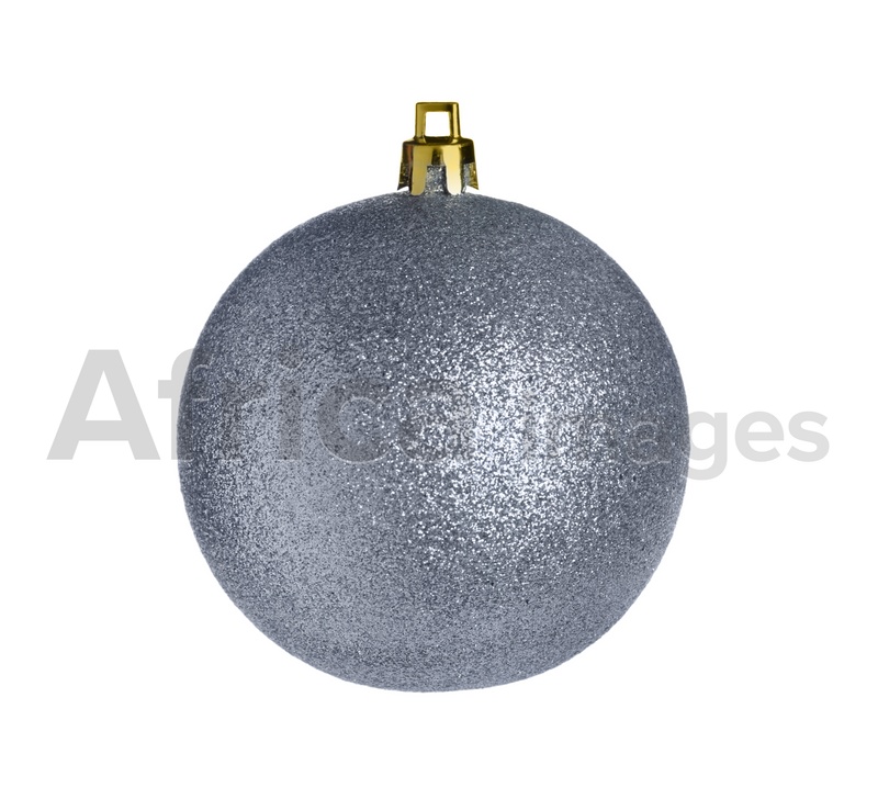 Beautiful silver Christmas ball isolated on white