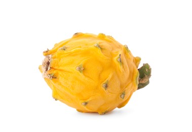 Delicious yellow dragon fruit (pitahaya) isolated on white