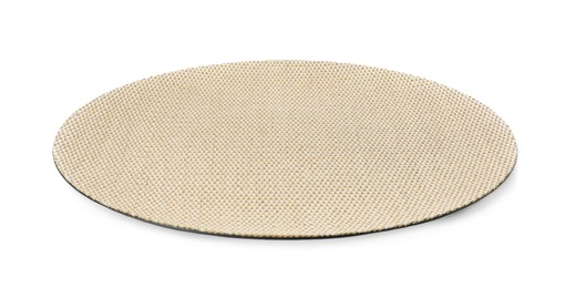 Photo of Round wicker decor element isolated on white