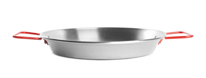 Wok pan isolated on white. Cooking utensil