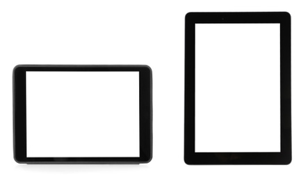 Tablet computers on white background. Mockup for design