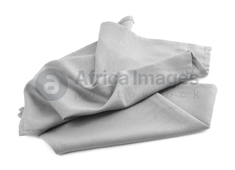 One grey kitchen napkin isolated on white
