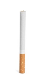 Cigarette with orange filter isolated on white
