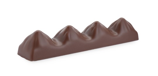 Photo of Sweet tasty chocolate bar isolated on white