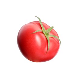 Fresh ripe red tomato on white background