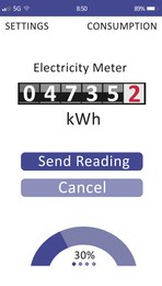 Online app with electricity meter data, illustration