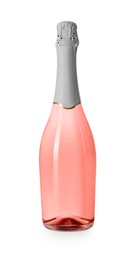 Bottle of rose sparkling wine isolated on white