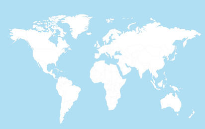 Illustration of world map. Travel agency concept