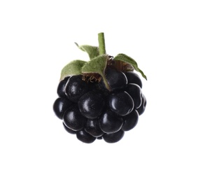 Photo of Delicious fresh ripe blackberry isolated on white
