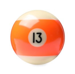Billiard ball with number 13 isolated on white
