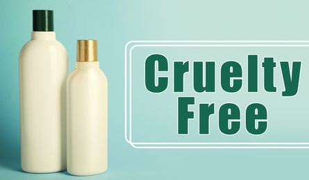 Cruelty free concept. Personal care products not tested on animals 