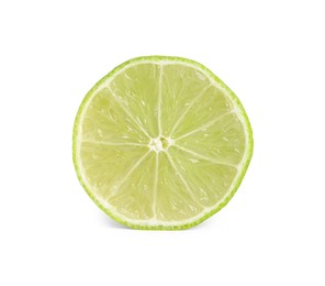 Cut lime isolated on white. Exotic fruit