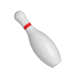 Bowling pin with red stripe isolated on white