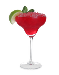 Photo of Fresh alcoholic Margarita cocktail isolated on white