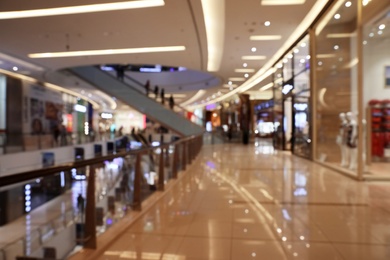 DUBAI, UNITED ARAB EMIRATES - NOVEMBER 03, 2018: Blurred view of luxury shopping mall