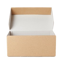 Empty open cardboard box isolated on white