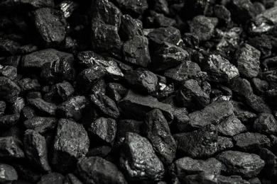 Heap of coal as background, closeup view