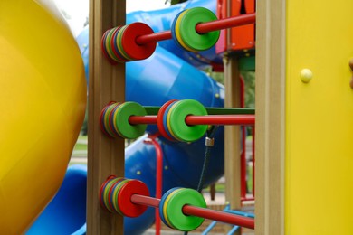 Photo of Large colorful abacus installed on children's playground